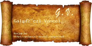 Galgóczi Vencel névjegykártya